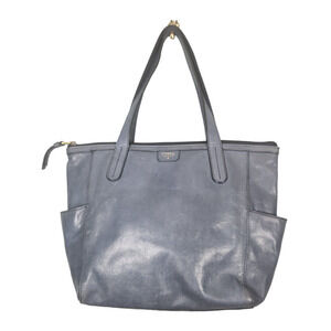 Fossil Blue Leather Shoulder Bag / Tote
